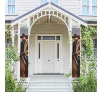 Bannière verticale à suspendre pour porte d'entrée Cowboy Ouest - Drapeau à suspendre - Bannière de fête pour extérieur, vacances, mariage, cour, décoration murale d'intérieur