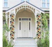 Bannière verticale à suspendre pour porte d'entrée du milieu du siècle, art moderne chat, panneau de porche à suspendre, bannière de fête pour extérieur, vacances, mariage, cour, décoration de ferme