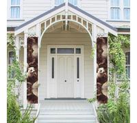 Bannière verticale à suspendre pour porte d'entrée furet poilu - Bannière de fête d'extérieur saisonnière pour mariage, cour, décoration murale d'intérieur