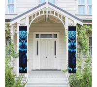 Bannière verticale à suspendre pour porte d'entrée Motif chouette bleue