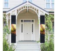 Bannière verticale à suspendre pour porte d'entrée Softball - Drapeau à suspendre - Bannière de fête pour l'extérieur, vacances, mariage, cour, décoration murale d'intérieur