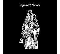 bannière verticale de la Virgen del Carmen dessinée à la main Décorations murales en vinyle 48x103.7cm Modification et ajout d'informations possibles Blanc
