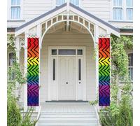 Bannière verticale de porche à suspendre - Bannière de porte Gay Pride arc-en-ciel - Panneau de porte d'entrée à suspendre - Bannière de fête extérieure saisonnière pour mariage, cour - Décoration