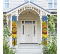 Bannière verticale de porche à suspendre - Beau tournesol - Panneau de porte d'entrée - Bannière de fête pour l'extérieur - Vacances saisonnières - Mariage - Décoration de cour - Toile de fond murale