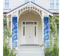 Bannière verticale de porche à suspendre - Bulles bleu ciel - Panneau de porte d'entrée - Bannière de fête pour extérieur - Vacances saisonnières - Mariage - Décoration de cour - Toile de fond murale