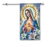 Bannière Vierge Marie, Immaculée Conception Américaine, Sainte Vierge Marie Double Face Grande Drapeau Fly Bannière De Drapeaux Personnalisés Pour Défilés Élection Jardin 90X150Cm
