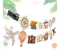 Bannière vintage Adventure Awaits - Fournitures de fête de voyage - Guirlande de début d'aventure pour anniversaire, remise de diplôme, retraite, adieu, enterrement de vie de jeune fille, fournitures