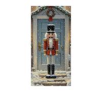 Bannière vintage casse-noisette 90 x 180 cm - Bannières de fête saisonnières - Panneau de bienvenue vertical - Décoration de porte à suspendre pour porche, entrée, jardin