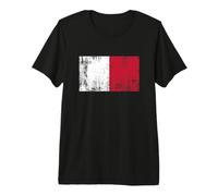 Bannière Vintage Drapeau Malte rétro T-Shirt Haut de Gamme