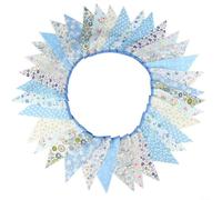 Bannière vintage en tissu à motif de fleurs, drapeaux triangulaires en coton avec 36 fanions pour fête de mariage, décoration de jardin, guirlande à suspendre réutilisable pour événements extérieurs