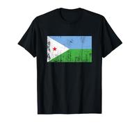 Bannière Vintage Fan Drapeau Djibouti Rétro T-Shirt