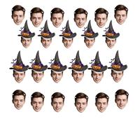 Bannière Visage Personnalisée pour Halloween - Décoration de Fête Customisée avec 6-20 Pièces - Bandero le Photo avec Corde de 5m - Élément Festif Coloré et Unique