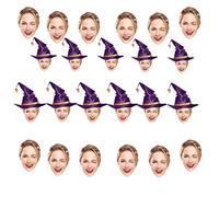 Bannière Visage Personnalisée pour Halloween - Décoration de Fête Customisée avec 6-20 Pièces - Bandero le Photo avec Corde de 5m - Élément Festif Coloré et Unique
