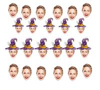 Bannière Visage Personnalisée pour Halloween - Décoration de Fête Customisée avec 6-20 Pièces - Bandero le Photo avec Corde de 5m - Élément Festif Coloré et Unique