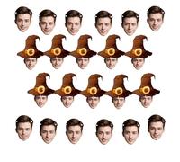 Bannière Visage Personnalisée pour Halloween - Décoration de Fête Customisée avec 6-20 Pièces - Bandero le Photo avec Corde de 5m - Élément Festif Coloré et Unique