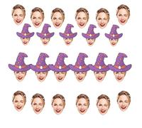 Bannière Visage Personnalisée pour Halloween - Décoration de Fête Customisée avec 6-20 Pièces - Bandero le Photo avec Corde de 5m - Élément Festif Coloré et Unique