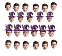 Bannière Visage Personnalisée pour Halloween - Décoration de Fête Customisée avec 6-20 Pièces - Bandero le Photo avec Corde de 5m - Élément Festif Coloré et Unique