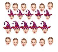 Bannière Visage Personnalisée pour Halloween - Décoration de Fête Customisée avec 6-20 Pièces - Bandero le Photo avec Corde de 5m - Élément Festif Coloré et Unique