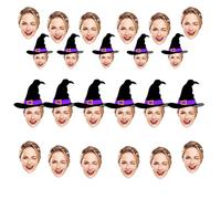 Bannière Visage Personnalisée pour Halloween - Décoration de Fête Customisée avec 6-20 Pièces - Bandero le Photo avec Corde de 5m - Élément Festif Coloré et Unique