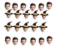 Bannière Visage Personnalisée pour Halloween - Décoration de Fête Customisée avec 6-20 Pièces - Bandero le Photo avec Corde de 5m - Élément Festif Coloré et Unique