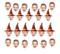 Bannière Visage Personnalisée pour Halloween - Décoration de Fête Customisée avec 6-20 Pièces - Bandero le Photo avec Corde de 5m - Élément Festif Coloré et Unique