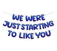 Bannière We Were Just Starting to Like You, Pré-Enfilée Décorations de Fête d'Adieu Bannière à Paillettes pour Adieu Déménagement Nouvel Emploi Drôle Fournitures de Fête de Retraite (Bleu)