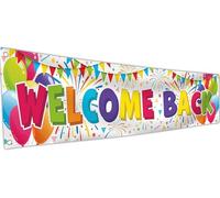 Bannière « Welcome Back » - Décoration de la maison - 180 x 40 cm - Bannière « We Missed You So Much » (Blanc)