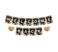 Bannière « Welcome Back to Home Back to Work Happy Retirement Family Reunion Party Decoration Supplies » Décoration de salle de classe ou d'école Bannière imprimée