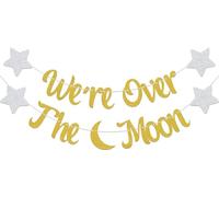 Bannière « We're Over The Moon » - Or et argent