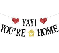 Bannière « Yay You're Home », « Welcome Back », « Welcome Home », pour réunion de famille, pendaison de crémaillère