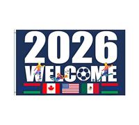 Bannières à suspendre Amériques, Canada, Mexique 2026 Coupe du Monde 2026 Décoration intérieure ou extérieure Amérique Mexique Canada Bannières de drapeau d'amitié