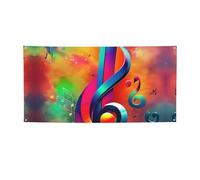 Bannières colorées en forme de note de musique pour adultes, personnalisables pour les fêtes d'anniversaire, de mariage, de fête