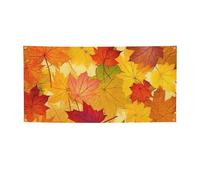 Bannières de bienvenue - Drapeau de fête - Toile de fond - Bannière d'automne - Feuilles d'érable - Accessoires photo pour clôture, anniversaire, jardin, fête, cadeaux - Décoration murale - 119 x 61