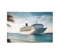 Bannières de bienvenue - Drapeau de fête - Toile de fond - Bannière de fond pour bateau de croisière en bord de mer - Bannière pour clôture, anniversaire, jardin, fête - Fournitures de fête