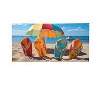 Bannières de bienvenue pour photographie - Bannière colorée - Tongs de plage - Accessoires photo - Bannière pour clôture, anniversaire, jardin, fête, faveurs - Décoration murale - 180 x 89 cm