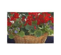 Bannières de bienvenue pour photographie - Bannière de fond - Panier de géranium - Accessoires photo - Bannière pour clôture, anniversaire, jardin, fête - Fournitures de fête - Décoration murale - 180