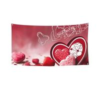 Bannières de bienvenue pour photographie - Bannière de fond pour la Saint-Valentin - Accessoires photo pour clôture, anniversaire, jardin, fête, faveurs, décoration murale, drapeau 177,8 x 88,9 cm