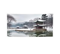 Bannières de bienvenue pour photographie - Bannière de fond pour photographie - Panneau de lac d'hiver - Bannière pour clôture, anniversaire, jardin, fête, fête, faveurs - Décoration murale - 180 x 89