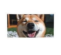 Bannières de bienvenue pour photographie - Bannière de fond Shiba Inu - Langue souriante - Accessoires photo pour clôture, anniversaire, jardin - Fournitures de fête - Décoration murale - 180 x 89 cm