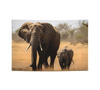 Bannières de bienvenue pour photographie - Bannière d'éléphants qui marchent avec mère et bébé - Accessoires photo pour clôture, anniversaire, jardin, fête, faveurs - Décoration murale - 180 x 119 cm