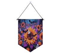 Bannières de citrouille de tournesol orange à suspendre avec barres télescopiques pour décoration en plein air Dernière intervention pour festivals et drapeaux de jour spéciaux pour les fêtes
