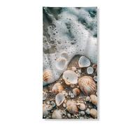 Bannières de couverture de porte décoratives, style plage côtière, décoration d'intérieur nautique, saisonnier d'été sur le front de mer, 91,4 x 183 cm