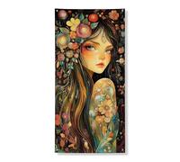 Bannières de couverture de porte florales fantaisie, fleurs colorées pour intérieur et extérieur, belles fournitures de festival de vacances 91,4 x 183 cm
