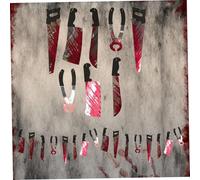 Bannières de drapeau avec des couteaux sanguins de 8 pcs, 2set d'accessoires couteaux sanglants d'Halloween, décoration 'Halloween effrayante pour la décoration la fête