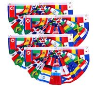 Bannières de drapeaux du monde | 4 pièces décorations de fête football 2026 bannières drapeaux du monde 2x4 pieds banderoles suspendues pour les événements sportifs en plein air et en intérieur