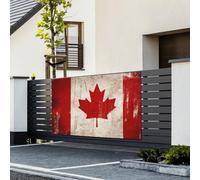 Bannières de fête personnalisées - Drapeau du Canada rétro - Grande bannière en vinyle robuste - Décoration murale à suspendre pour fête d'affaires
