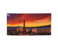 Bannières de fête personnalisées Las Vegas coucher de soleil pour adultes, fête d'anniversaire, mariage, fête