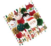 Bannières de Noël à suspendre - Drapeaux de Noël - Bannières en papier pour décoration intérieure et extérieure - Colorées