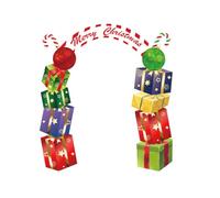 Bannières de Noël coupe-vent en polyester pour l'école, les vacances, les décorations de cour avec clips faciles à suspendre, drapeau de Noël familial