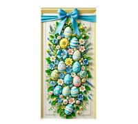 Bannières de Pâques - Jolie toile de imperméable, panneau de porte d'entrée, bannière « Happy Easter » pour bureau, salle de erme, porche, entrée, cour, jardin, décoration de fête de